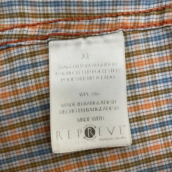 Haggar Life Khaki Button Up Mens Size XL Orange Tan Plaid Long Sleeve Gorpcore - Picture 10 of 13